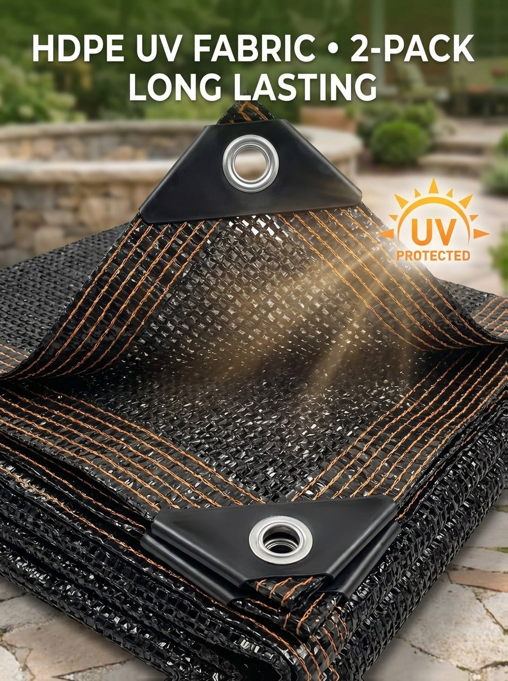 2-Pack Outdoor Sun Shade Sail with UV Protection for Outdoor Shade and Protection in Patio detail image - detail view 20
