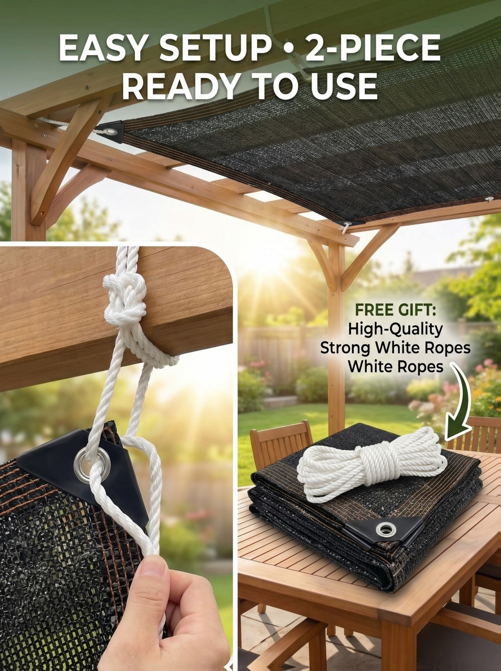 2-Pack Outdoor Sun Shade Sail with UV Protection for Outdoor Shade and Protection in Patio detail image - detail view 47