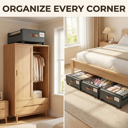 2-Pack Rolling Under Bed Storage with Rolling Wheels for Bedroom detail image - detail view 10