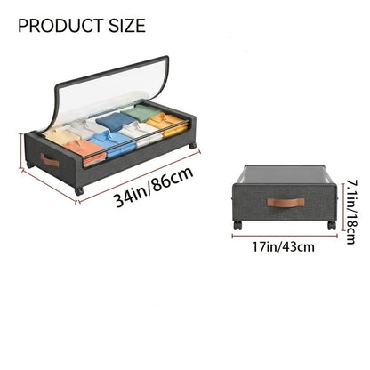 2-Pack Rolling Under Bed Storage with Rolling Wheels for Bedroom detail image - detail view 4