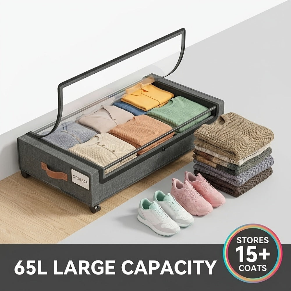 2-Pack Rolling Under Bed Storage with Rolling Wheels for Bedroom detail image - detail view 6
