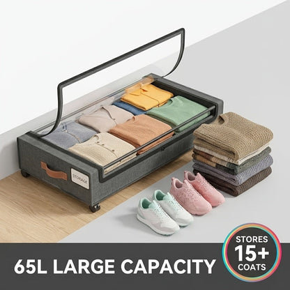 2-Pack Rolling Under Bed Storage with Rolling Wheels for Bedroom detail image - detail view 6