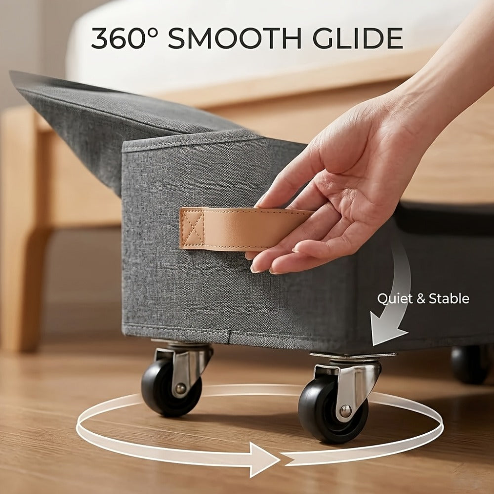 2-Pack Rolling Under Bed Storage with Rolling Wheels for Bedroom detail image - detail view 8
