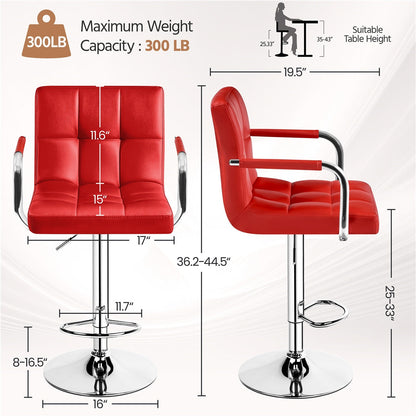 2-Piece Set Faux Leather Bar Stool for Kitchen and Dining Room detail image - detail view 11
