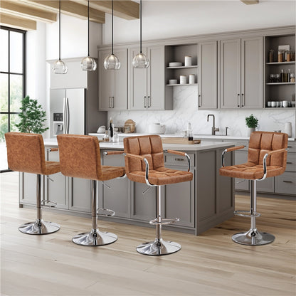 2-Piece Set Faux Leather Bar Stool for Kitchen and Dining Room detail image - detail view 13