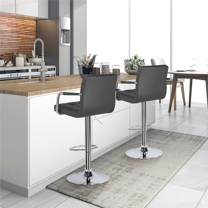 2-Piece Set Faux Leather Bar Stool for Kitchen and Dining Room detail image - detail view 16