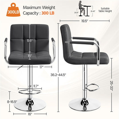 2-Piece Set Faux Leather Bar Stool for Kitchen and Dining Room detail image - detail view 17