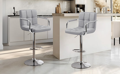 2-Piece Set Faux Leather Bar Stool for Kitchen and Dining Room detail image - detail view 22