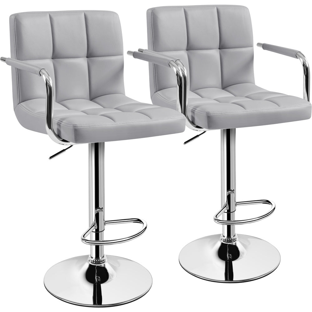 2-Piece Set Faux Leather Bar Stool for Kitchen and Dining Room detail image - detail view 3