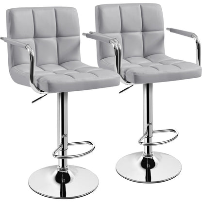 2-Piece Set Faux Leather Bar Stool for Kitchen and Dining Room detail image - detail view 3