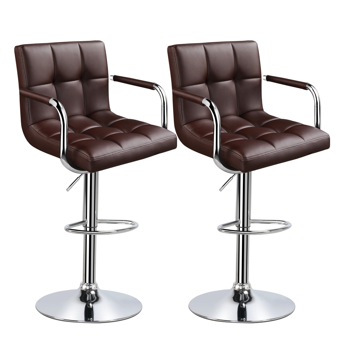 2-Piece Set Faux Leather Bar Stool for Kitchen and Dining Room detail image - detail view 7