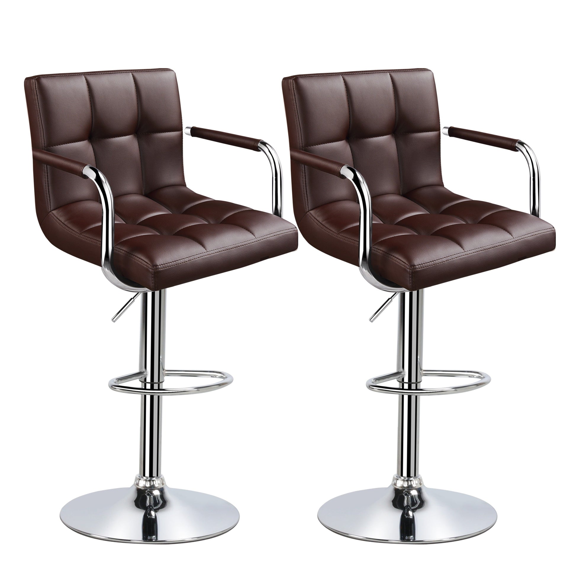 2-Piece Set Faux Leather Bar Stool for Kitchen and Dining Room detail image - detail view 7