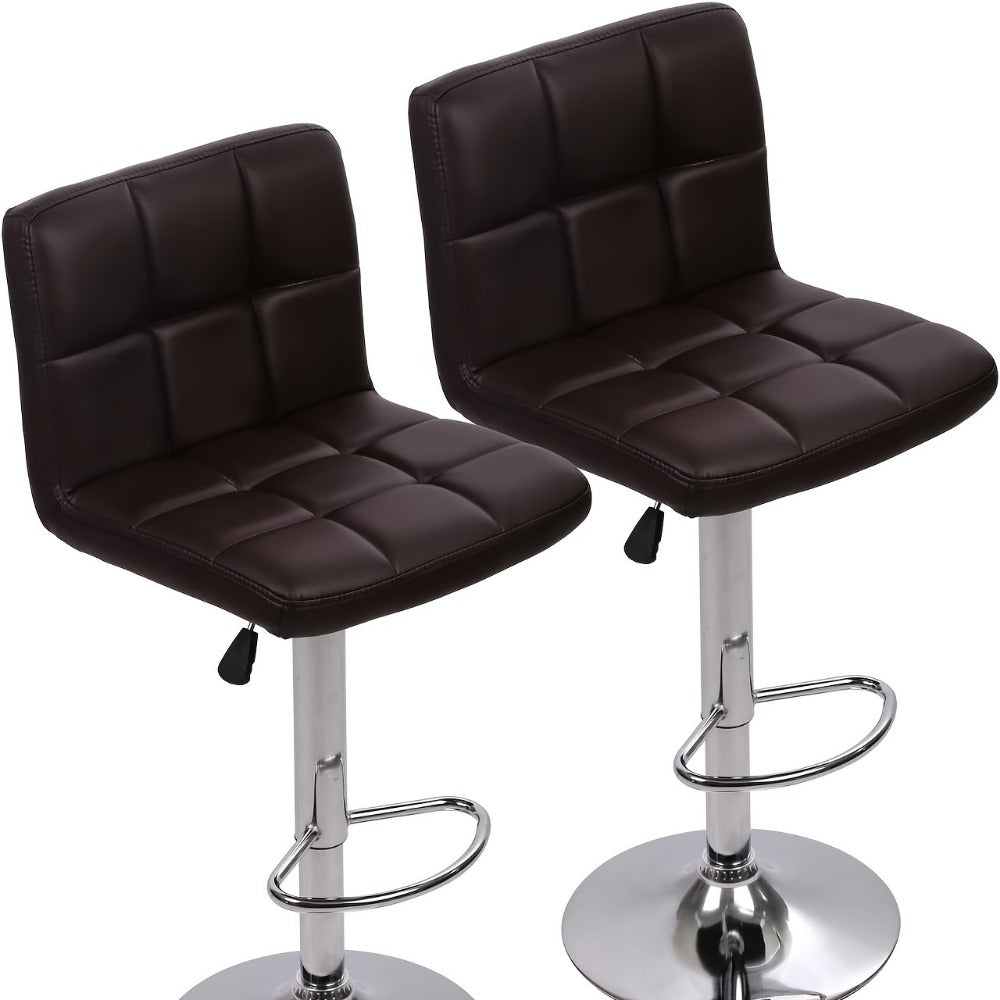 2-Piece Set Faux Leather Bar Stool with Footrest for Kitchen detail image - detail view 11