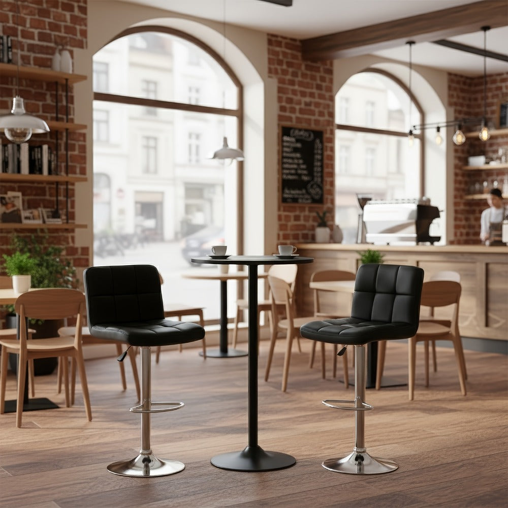 2-Piece Set Faux Leather Bar Stool with Footrest for Kitchen detail image - detail view 14