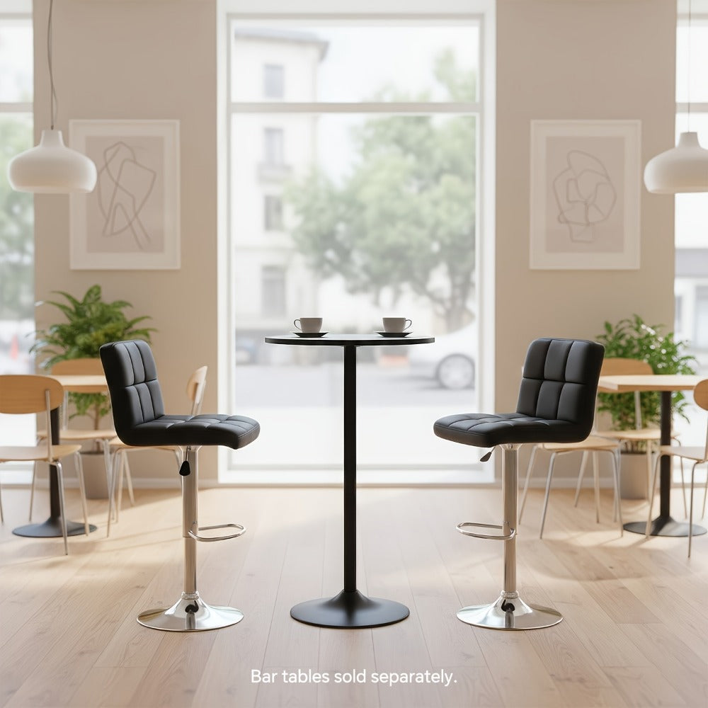 2-Piece Set Faux Leather Bar Stool with Footrest for Kitchen detail image