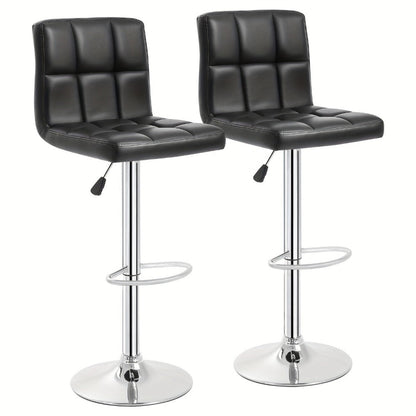 2-Piece Set Faux Leather Bar Stool with Footrest for Kitchen detail image - detail view 5