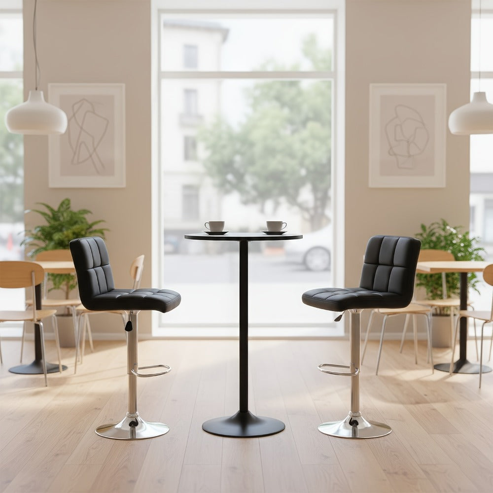 2-Piece Set Faux Leather Bar Stool with Footrest for Kitchen detail image - detail view 6
