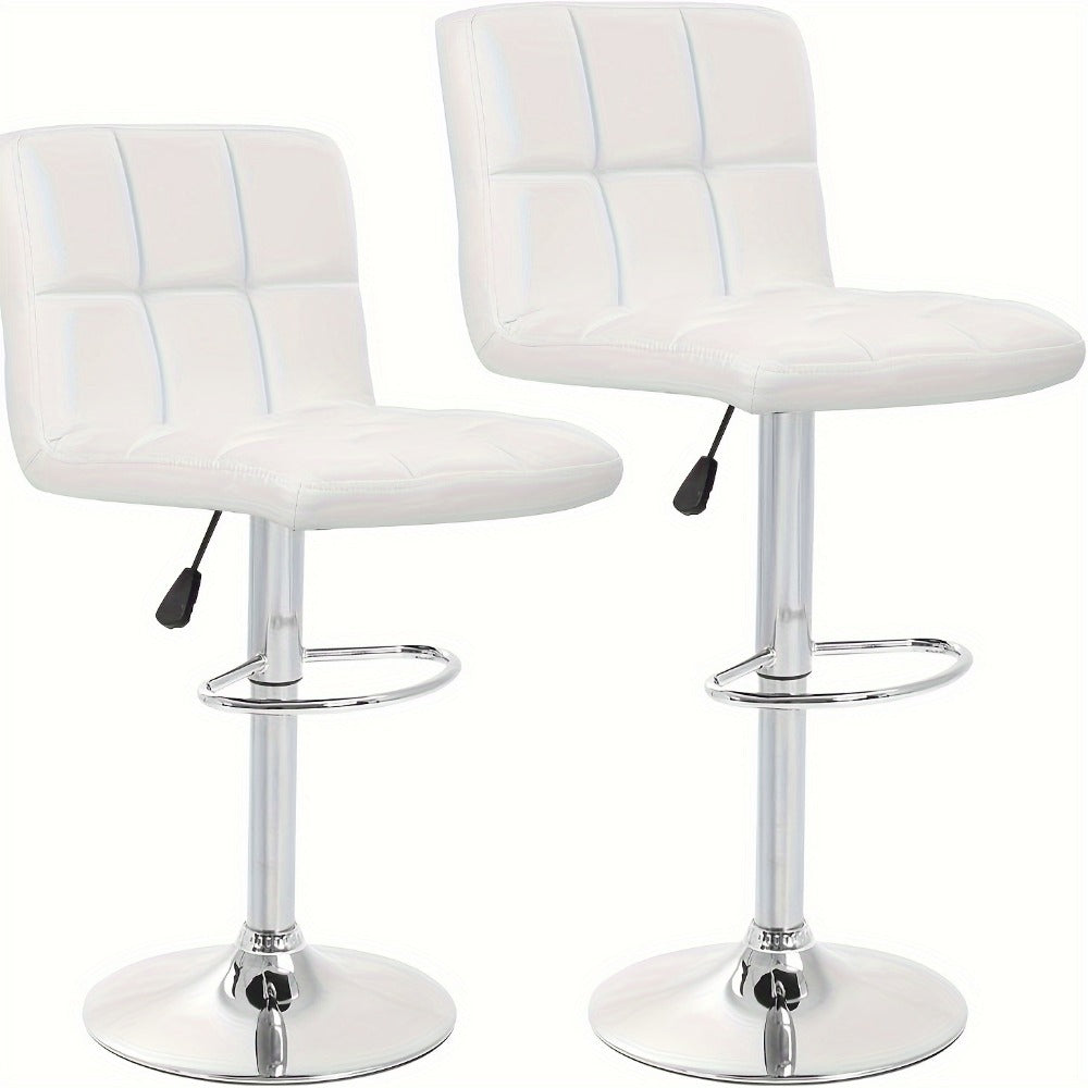 2-Piece Set Faux Leather Bar Stool with Footrest for Kitchen detail image - detail view 7
