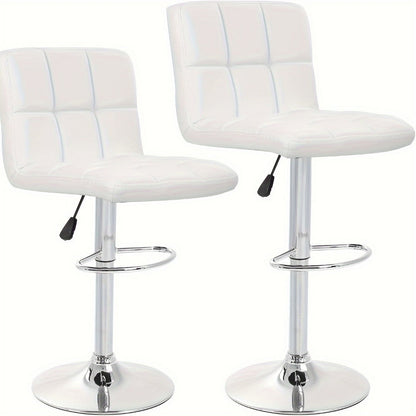 2-Piece Set Faux Leather Bar Stool with Footrest for Kitchen detail image - detail view 7