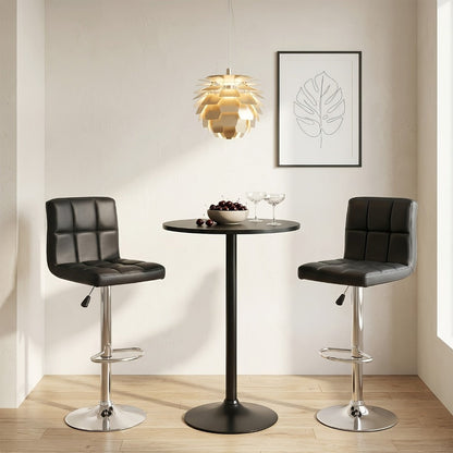 Bar Stool, Bar Stools Set of 2 PU Leather Adjustable Swivel with Backrest & Footrest shown in the main product view