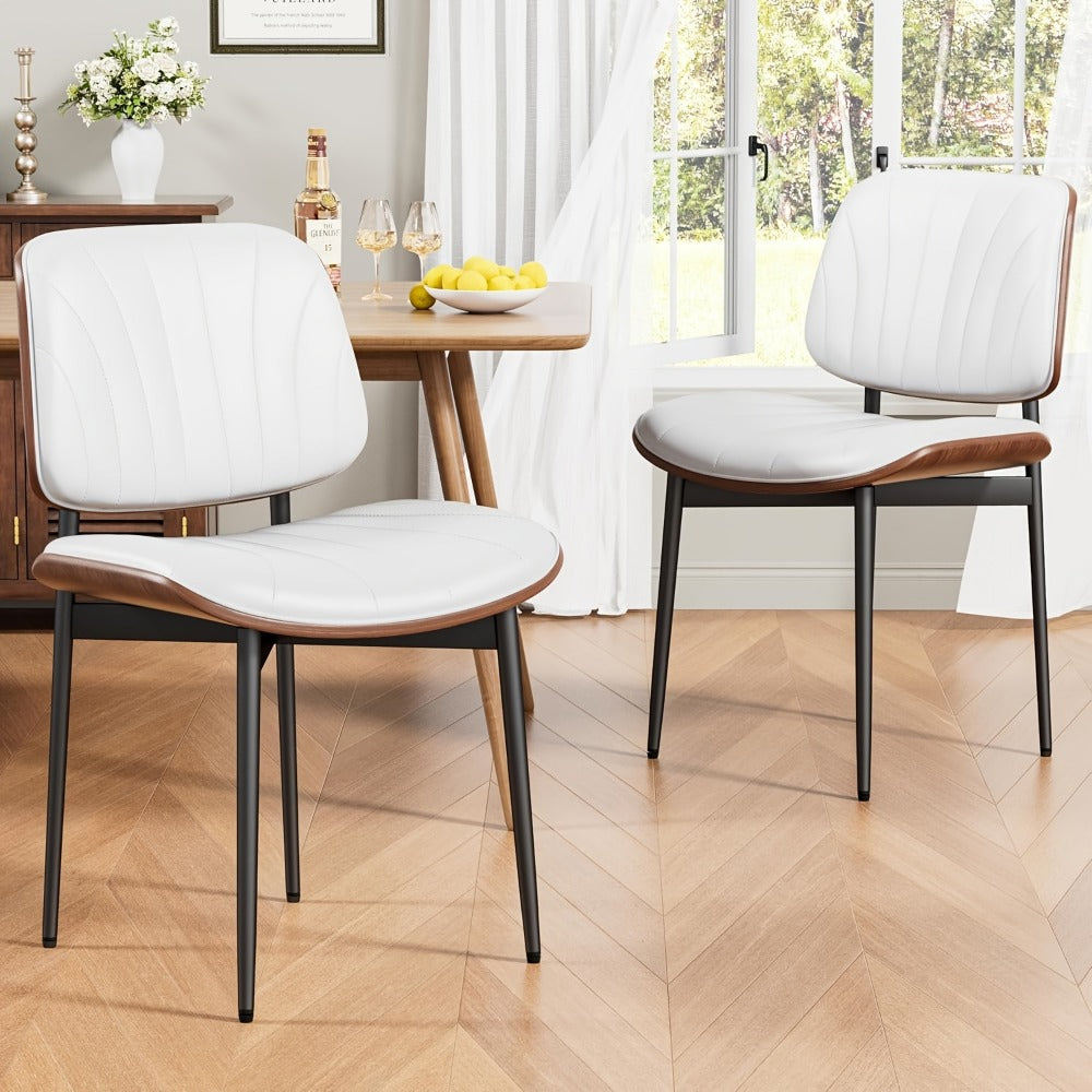 2-Piece Set Faux Leather Dining Chair, Upholstered Side Chair for Kitchen detail image - detail view 15