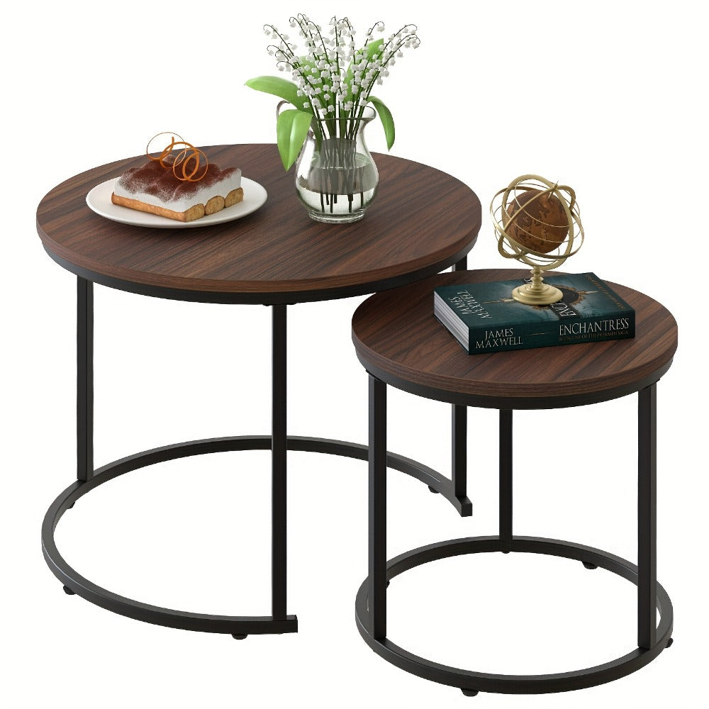 2-Piece Set Faux Marble Coffee Table, Living Room Center Table detail image - detail view 10