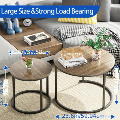 2-Piece Set Faux Marble Coffee Table, Living Room Center Table detail image - detail view 9