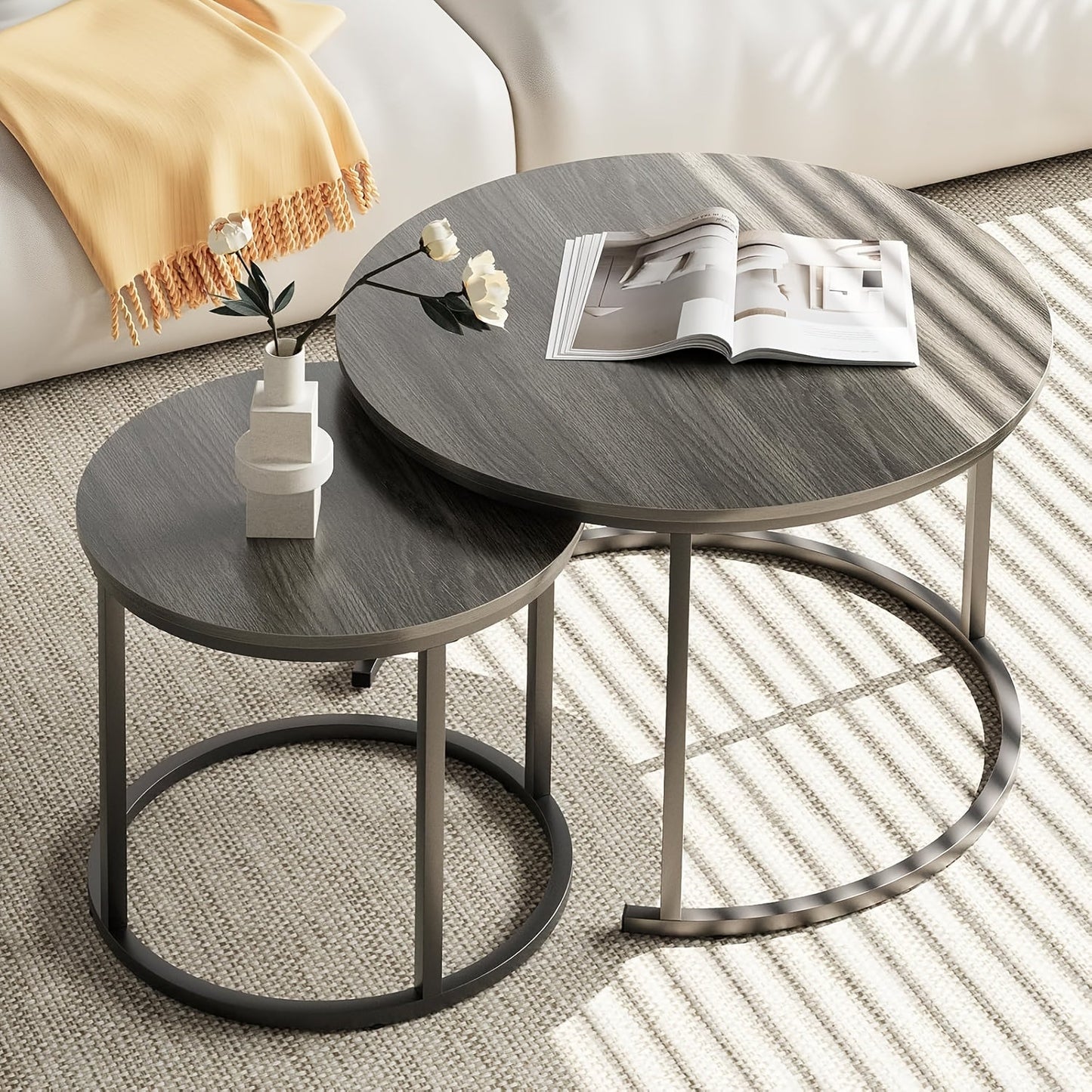 Coffee Table shown in the Grey + Black option