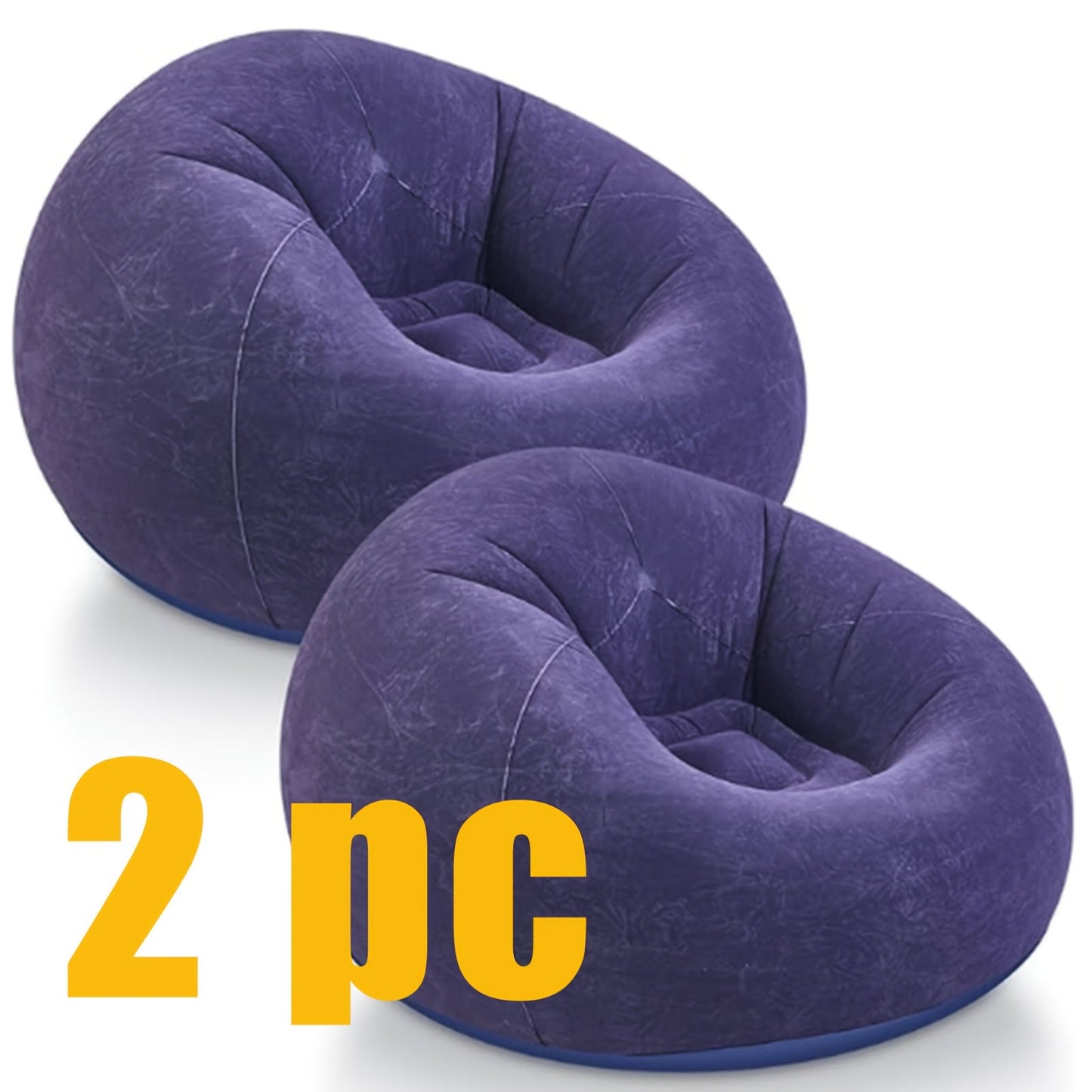 Inflatable Furniture shown in the 2 dark blue sofas option