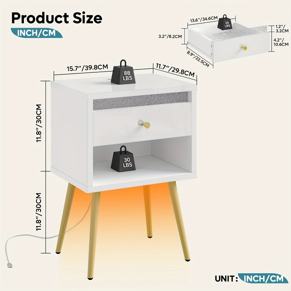 2-Piece Set Nightstand, Bedroom Side Table for Practical Everyday Home Use detail image - detail view 12