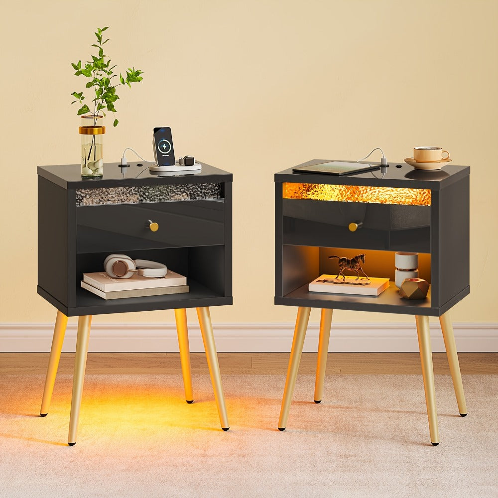 2-Piece Set Nightstand, Bedroom Side Table for Practical Everyday Home Use detail image