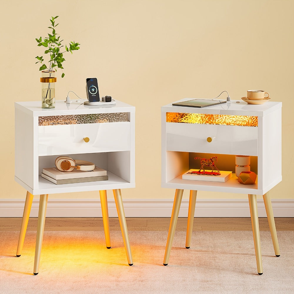 2-Piece Set Nightstand, Bedroom Side Table for Practical Everyday Home Use detail image - detail view 5