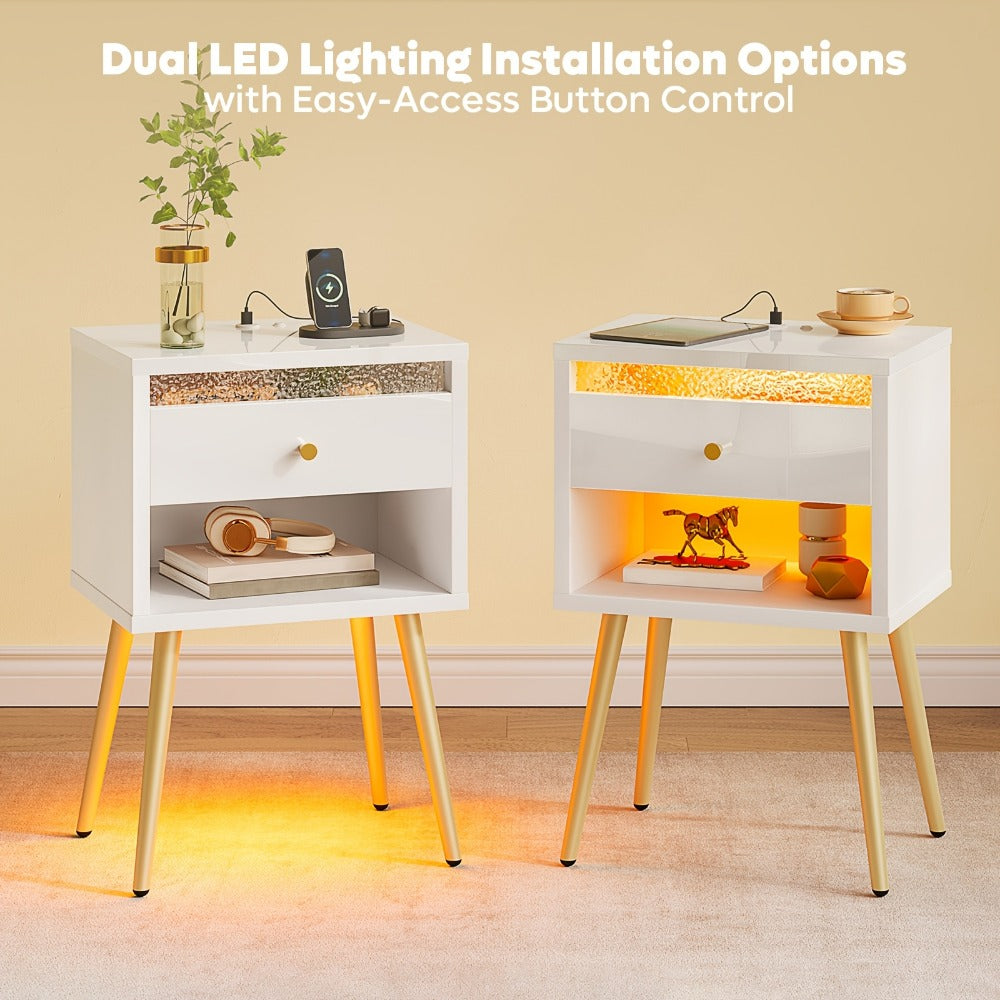 2-Piece Set Nightstand, Bedroom Side Table for Practical Everyday Home Use detail image - detail view 8