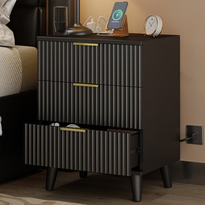 Nightstand shown in the Black option