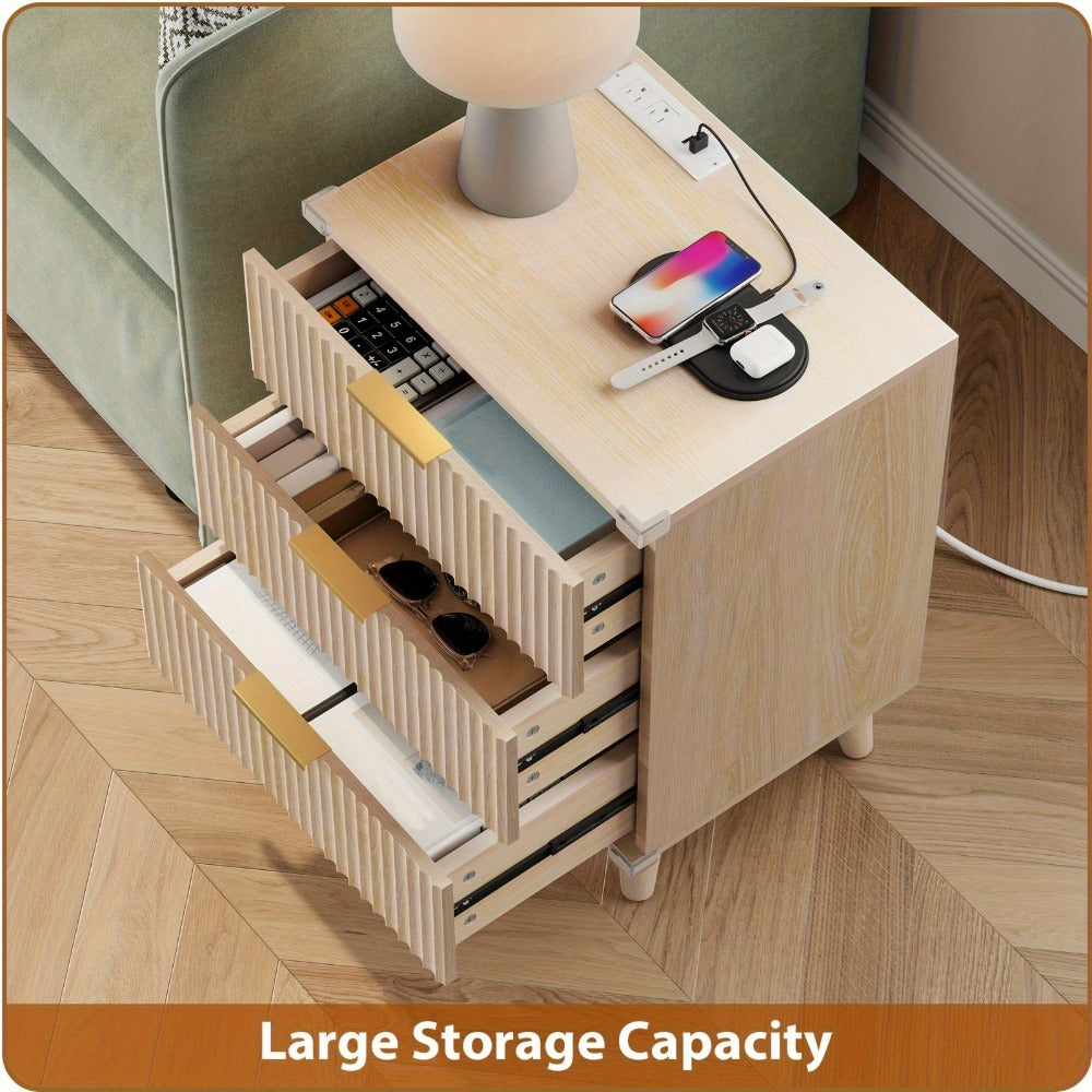 2-Piece Set Nightstand, Bedside Storage Table for Practical Everyday Home Use in Bedroom detail image - detail view 10