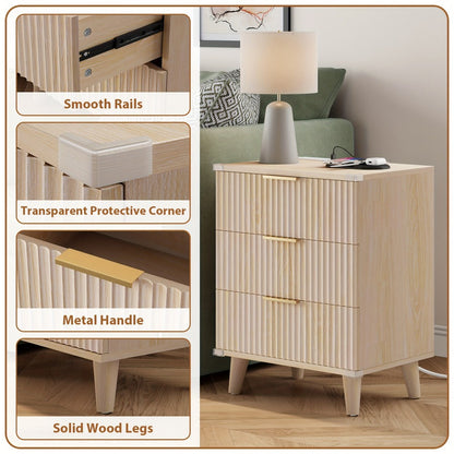 2-Piece Set Nightstand, Bedside Storage Table for Practical Everyday Home Use in Bedroom detail image - detail view 12