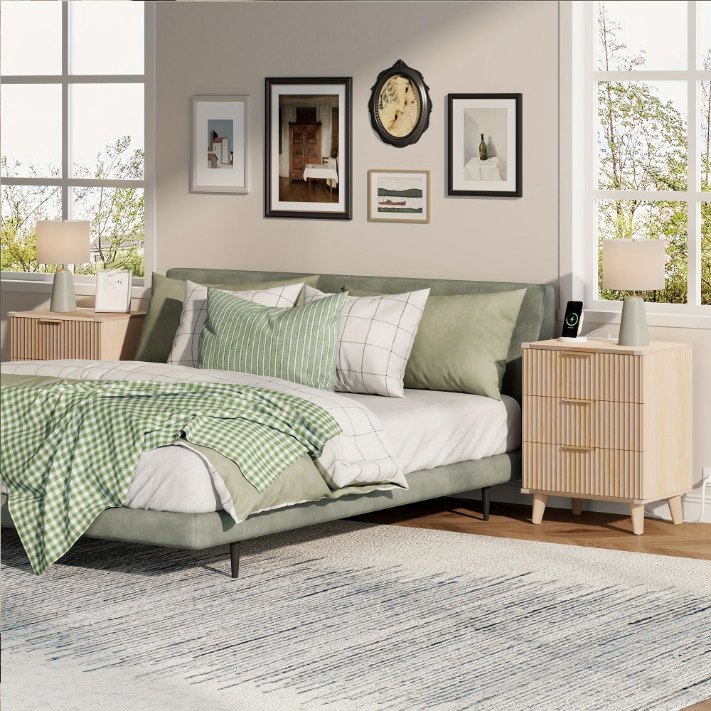 2-Piece Set Nightstand, Bedside Storage Table for Practical Everyday Home Use in Bedroom detail image - detail view 14