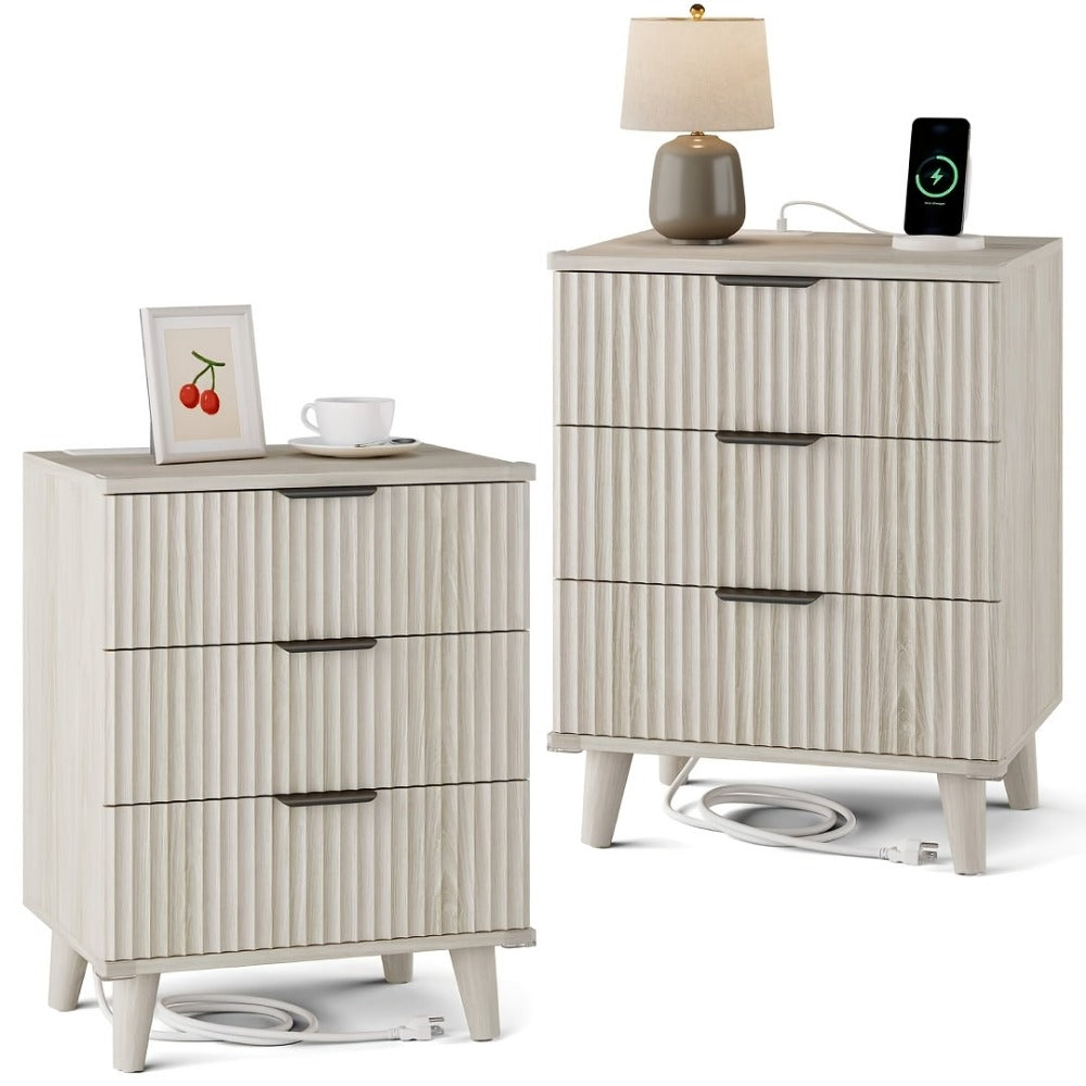 2-Piece Set Nightstand, Bedside Storage Table for Practical Everyday Home Use in Bedroom detail image - detail view 15