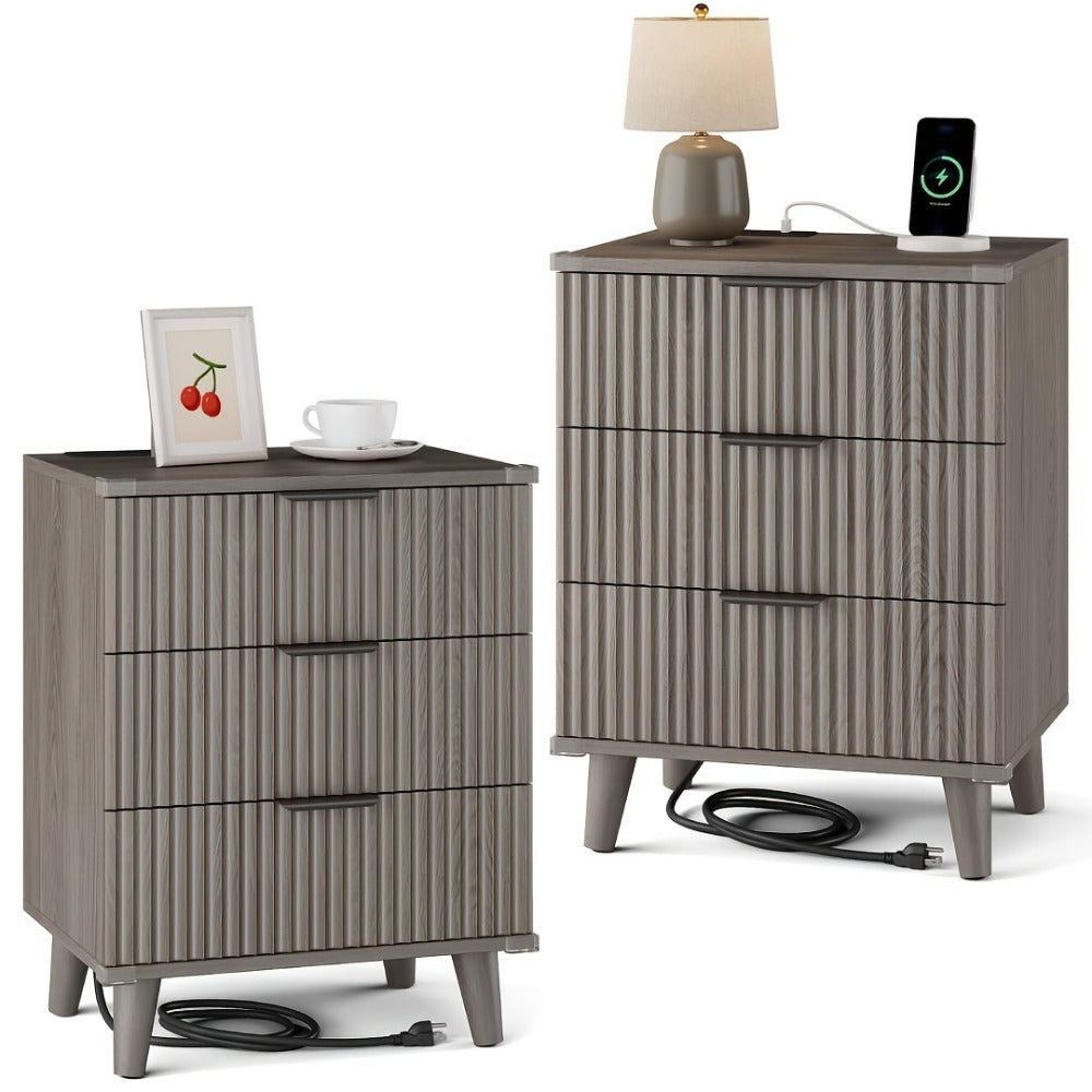 2-Piece Set Nightstand, Bedside Storage Table for Practical Everyday Home Use in Bedroom detail image - detail view 16