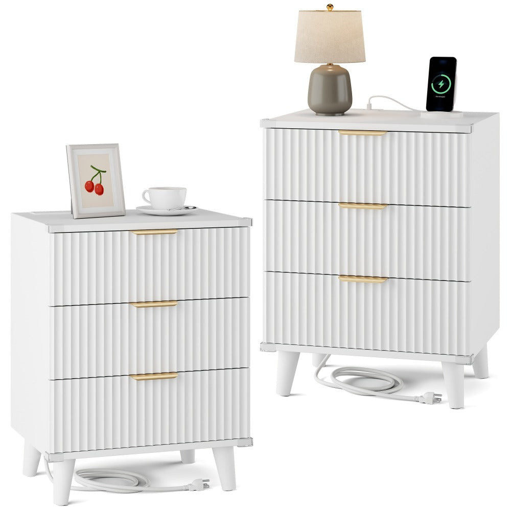 2-Piece Set Nightstand, Bedside Storage Table for Practical Everyday Home Use in Bedroom detail image - detail view 7