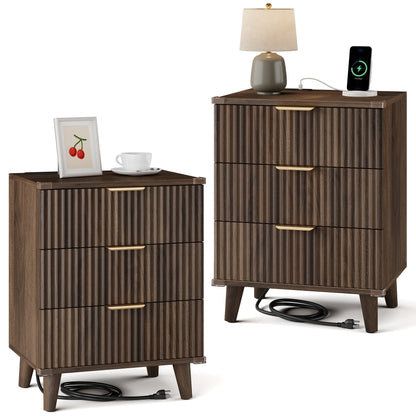Nightstand shown in the Set of 2-Brown option