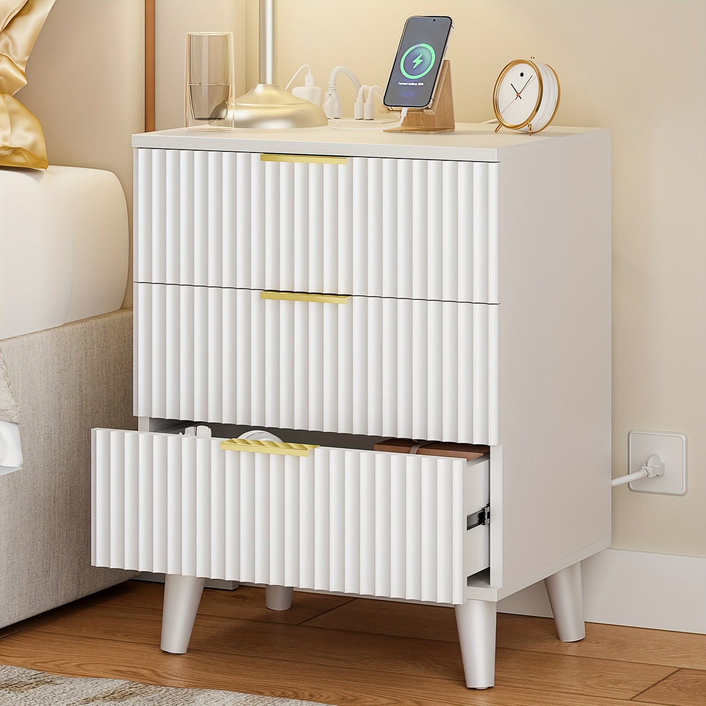 Nightstand shown in the White option