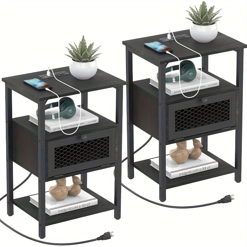 Nightstand shown in the Black-2pcs option