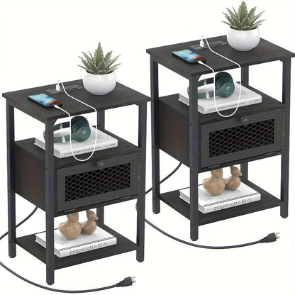 Nightstand shown in the Black-2pcs option