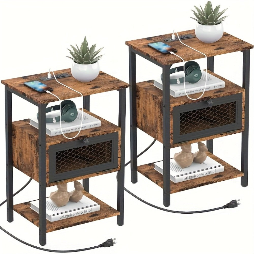 2-Piece Set Nightstand, Bedside Table for Practical Everyday Home Use detail image - detail view 3