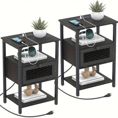 2-Piece Set Nightstand, Bedside Table for Practical Everyday Home Use detail image - detail view 5