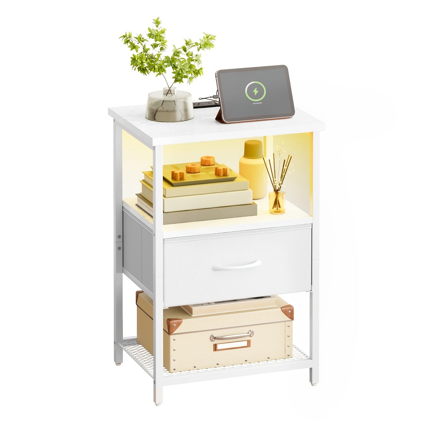 Nightstand shown in the 1pc-1 Drawer-White option
