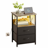 1pc-2 Drawers-Gray&Black
