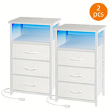 2pcs-3 Drawers-White