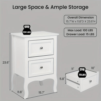 2-Piece Set Nightstand with Multiple Color Options, Bedside Storage Table detail image - detail view 22